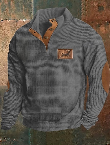  Hombre Sudadera Negro Verde Trébol Caqui Gris Cuello Mao Bloque de color Retazos Deporte Diario Festivos Poliéster Ropa de calle Básico Casual Primavera & Otoño Ropa Sudaderas con capucha Sudaderas
