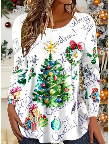 moletom feminino gatinho fofo chapéu de papai noel manga longa inverno casual festivo vermelho gráfico gola redonda top aconchegante confortável