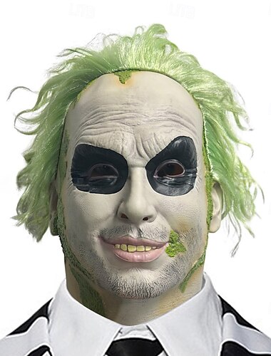  Beetlejuice Zombie Maske Fuldt hoved Realistisk maske Voksne Unisex Skræmmende kostume Ydeevne Fest Halloween Karneval Nemt karnevalskostume