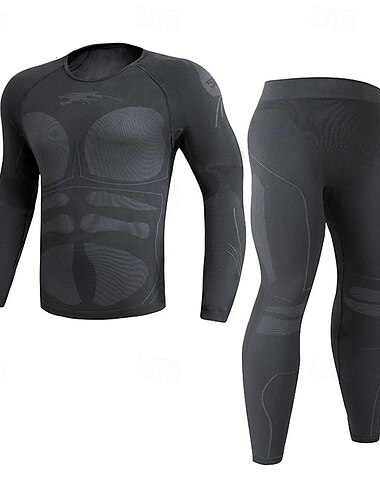  Per uomo Tuta Da Ginnastica 2 pezzi Informale Autunno Manica lunga Tenere al caldo Morbido Fitness Allenamento in palestra Corsa abbigliamento sportivo Abbigliamento sportivo Color Block Nero Verde