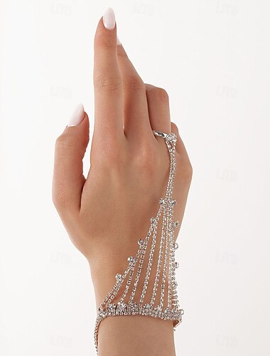  Bracelets Bagues Femme Classique Précieux Gypsophile Mode Luxe Bracelet Bijoux Argent Dorée Irrégulier pour Mariage Cadeau Fiançailles