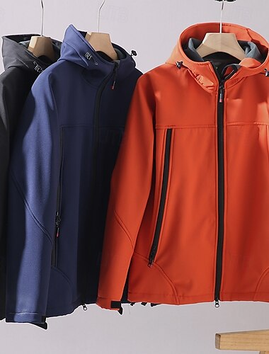  Herren Fleecejacke für Wanderer Winter Draussen warm Fleece-Futter Wasserdicht Windundurchlässig Vliesjacken Voller Reißverschluss Klettern Camping / Wandern / Höhlenforschung Reisen Schwarz