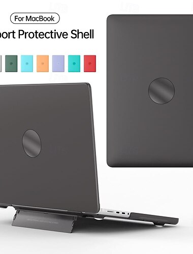  Einfarbige, mattierte Hartschalenhülle aus Polycarbonat mit faltbarer Halterung, Laptophülle für MacBook Pro 13 mit M1/M2/Touch ID (A2338/A2289/A2251/A2159/A1706/A1708/A1989)