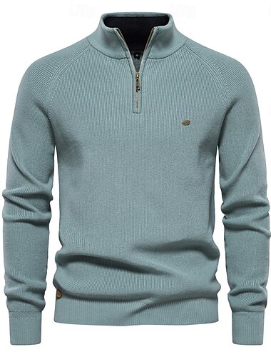  Neue herbst baumwolle reißverschluss strickjacken für männer mode lässig sozialen männer pullover hohe kragen warme winter gestrickte pullover männer
