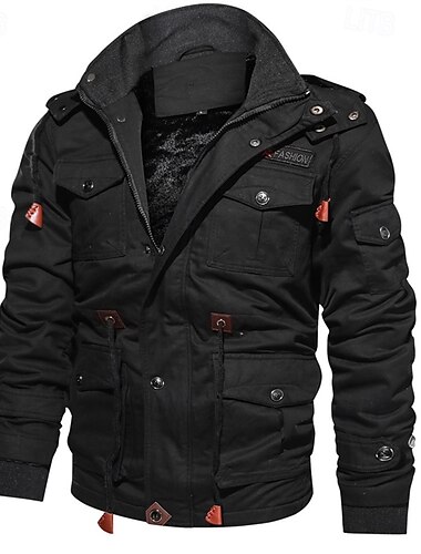  Ανδρικά Χειμωνιάτικα μπουφάν Μπουφάν fleece Casual Jacket Καθημερινά Διακοπές Διατηρείτε Ζεστό Τσέπη Φλις Φθινόπωρο & Χειμώνας Σκέτο Μοντέρνα Κομψό στυλ street Με Κουκούλα Κανονικό
