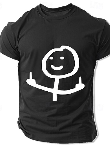  男性用 おかしい 笑顔 Tシャツ ティートップ コットン１００％ 半袖 グラフィック シャツ ブラック ホワイト ダークブルー 快適なTシャツ ストリート スポーツ・アウトドア ファッションデザイナーの衣類