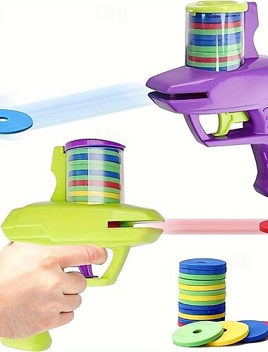  2 pezzi di divertente disco in schiuma blaster - sparatutto portatile con dischi in morbida schiuma per giocare al chiuso e all'aperto - regalo di compleanno perfetto o premio di classe per ragazzi e
