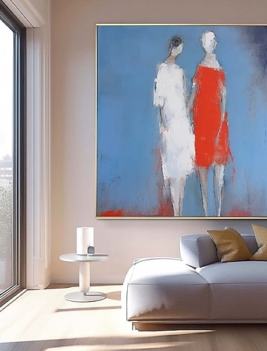  peinture à l'huile faite à la main couple amoureux enlacés peinture à l'huile - impressionniste peint à la main amoureux de Paris peinture à l'huile sur toile art au couteau à palette peintures à