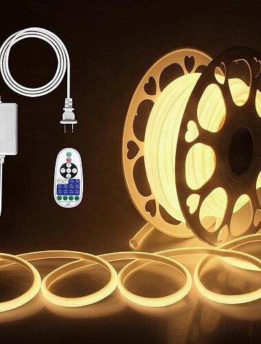  Tiras de luces LED COB, tiras de luces de 3 a 40 metros, IP65, resistentes al agua, 288 LED/m, tira de LED blanca súper brillante con control remoto IR de 24 teclas, adecuada para dormitorio, cocina,