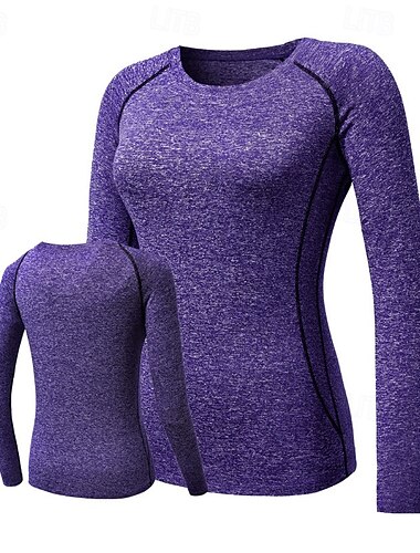  Damen Funktionsshirt Athletisches Hemd Fitnessstudio-Shirt Fitness Shirt Langarm T-Shirt Casual Athlässigkeit Herbst Atmungsaktiv Schnelltrocknend Weich Fitnesstraining Laufen Gehen Sportbekleidung