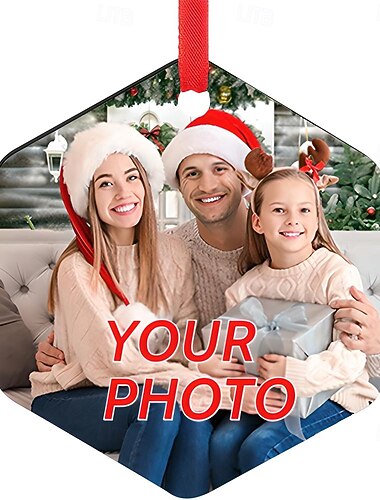  Decorațiuni de Crăciun cu fotografie personalizată din lemn ornamente cu imaginea personalizată pentru bradul de Crăciun cadouri pendante pentru decorațiuni de Crăciun