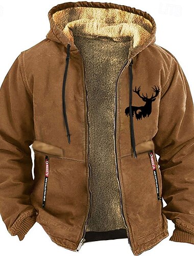  Per uomo Cowboy Cervo Felpa Manica lunga Felpe Con cappuccio Vintage stile western Da mare Per uscire Autunno inverno Nero Marrone Verde Abbigliamento progettista Stampa grafica S M L XL XXL XXXL