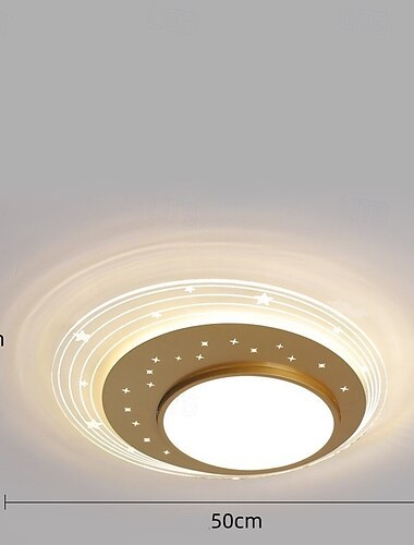  LED Deckenleuchte stufenloses Dimmen 50cm 1-flammig moderne Sternenhimmel-Design-Beleuchtung aus Metall und Acryl für Kinderzimmer Schlafzimmer Kinderzimmer 110-240V nur mit Fernbedienung dimmbar