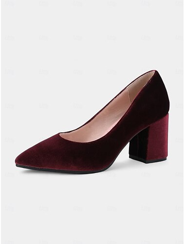  Elegante Pumps aus grünem Samt mit Blockabsatz für Damen – spitze Abendschuhe fürs Büro, Partys und formelle Anlässe
