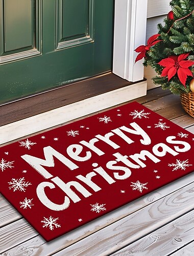  julepynt dørmatte candy cane pointessia kjøkkenmatte gulvmatte sklisikkert teppe oljetett teppe innendørs utendørs matte soverom dekor badematte inngangsteppe