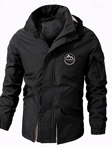  Homens Casaco exterior Parka de caminhada Jaqueta Tática Ao ar livre Térmico / Quente Forro de Velocino Bolsos Com Capuz Inverno Outono Côr Sólida Ativo Esportes Padrão Preto Verde Escuro cáqui Casaco