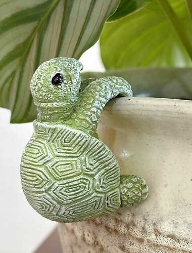  bezaubernde Schildkröten-Hängestatue - Gartendeko aus Kunstharz für Feengärten &Hofkunst