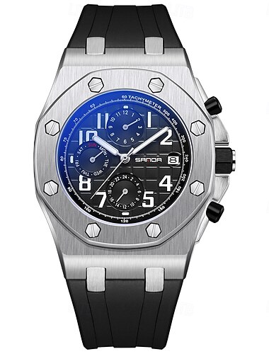  SANDA Mode Lässige Herren Uhr Automatische Mechanische Leuchtende Wasserdichte Uhr Weißes Silikonarmband Neue Herren Uhren