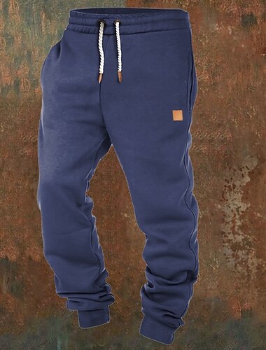  Férfi Melegítőnadrágok Kocogó Nadrág Zseb Zsinór Rugalmas derék Sima Mokaszinok Szabadtéri sport Napi Divat Alkalmi Keki zöld Fekete Mikroelasztikus