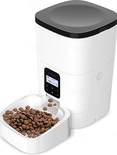  Perros Gatos Mascotas Tazón de alimentación automático ABS + PC Plegable Fácil de Instalar Divisible Color sólido Blanco Cuencos y Alimentación Hogar Diario