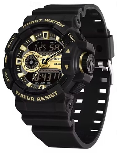  SANDA Herren Digitaluhr Draussen Sport Modisch Armbanduhr leuchtend Stopuhr Wecker Kalender TPU Beobachten