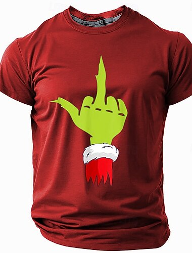  jul menns morsomme jul 3d t-skjorter lystig uformell street style 3d print t-skjorte sport utendørs ferie svart rød blå kortermet rund hals vår &amp; sommerklær klær s m l xl