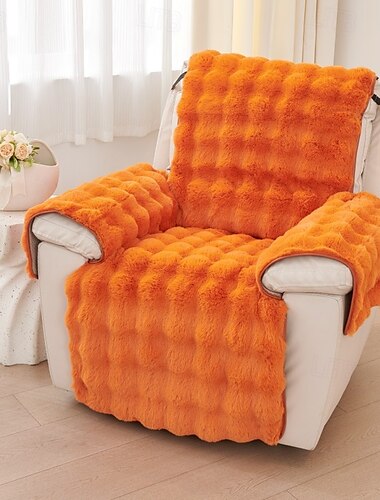  Plüsch-Liegestuhl-Schonbezug, flauschiger Liegestuhl-Schonbezug aus Kunstfell, rutschfeste Rückseite, flauschiger, flauschiger Liegesofa-Bezug, weicher, bequemer Sofa-Schonbezug, waschbarer