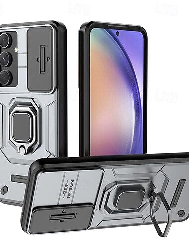  telefon Ügy Kompatibilitás Samsung Galaxy S25 S24 S24 FE S23 Ultra Plus A55 5G A35 5G A25 A15 A14 A34 Fekete tok Tartó gyűrű Ütésálló Retro TPU PC Fém