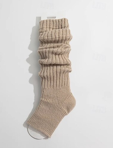  Damen Herbst Winter Socken gestrickt dicke warme Beinlinge mittellange Socken Lolita Florsocken