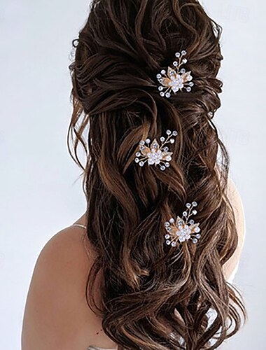  Huvudbonad Bergkristall Legering Bröllop cocktail Elegant Vintage Enkel Med Pärlimitation Blomma Hårbonad Huvudbonader