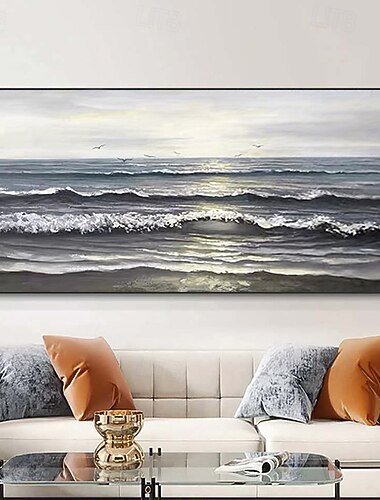  dipinto su tela di grandi dimensioni fatto a mano dipinto a mano con texture spiaggia e paesaggio marino tela olio originale arredamento per la stanza personalizzato impasto sole acrilico arte murale