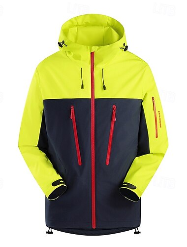  Ανδρικά Μπουφάν Softshell Jachetă de Drumeție ΕΞΩΤΕΡΙΚΟΥ ΧΩΡΟΥ Κουρελού Αντιανεμικό Ανθεκτικό στο Νερό Μπουφάν αντιανεμικό Ταξίδι Μαύρο Κίτρινο Μπλε Απαλό Γκρίζο