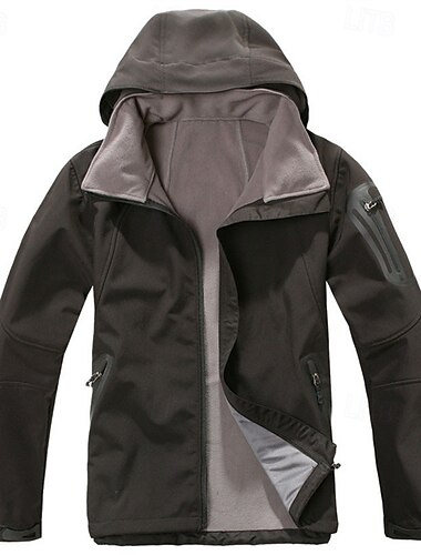  Herren Fleecejacke für Wanderer Winter Draussen warm Fleece-Futter Wasserdicht Windundurchlässig Vliesjacken Voller Reißverschluss Klettern Camping / Wandern / Höhlenforschung Reisen Dunkelgrau