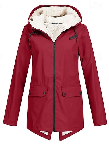  Damen Fleecejacke für Wanderer Winter Draussen Wasserdicht Warm Weich Komfortabel Vliesjacken Voller Reißverschluss Camping / Wandern / Höhlenforschung Reisen Wintersport Schwarz Weiß Sahne Rot