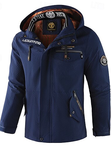  Homens Casaco de inverno Jaqueta de Inverno Casaco esportivo Jaqueta de Trilha Ao ar livre Acampar e Caminhar Prova-de-Água Jaqueta Corta-Vento Zíper Bolsos Outono Inverno Côr Sólida Moda Roupa de rua