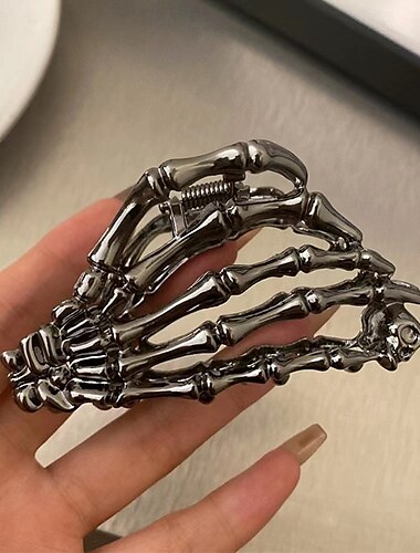  Haarklammern in Totenkopfform im Y2K-Stil, einfarbige Haarklammer, Pferdeschwanzhalter für Frauen und den täglichen Gebrauch