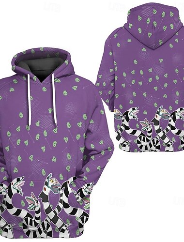  Beetlejuice 2 Kapuzenshirt Zeichentrick Manga Bedruckt 3D Zeichen Vordertasche Grafik Streetstyle Für Paar Herren Damen Erwachsene Zurück zur Schule 3D-Druck Party Casual