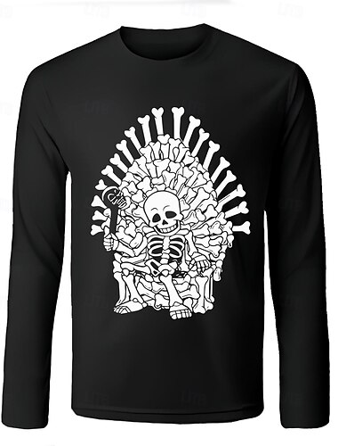  maglietta da uomo in 100% cotone di Halloween maglietta grafica magliette divertenti stile casual stile classico teschio Halloween motivo di Halloween girocollo abbigliamento abbigliamento altro stampe all'aperto Halloween strada quotidiano
