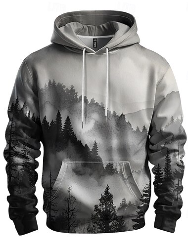  Homme Graphique Sweat à capuche Sweats à capuche Sweatshirt Vacances Quotidien manche longue À capuche Vacances Sport en Plein Air Sortir Blanche Impression Hiver Printemps & Automne Designer