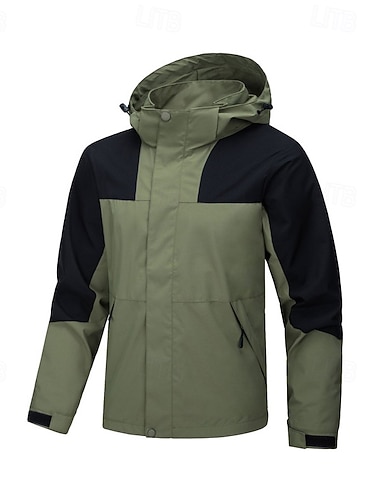  Homens Mulheres Jaqueta de Trilha Inverno Outono Ao ar livre Bloco de cor Prova-de-Água A Prova de Vento Zíper Frontal Jaqueta leve Zip Completo Campismo / Escursão / Espeleologismo Preto Rosa claro