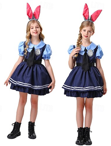  Judy Hopps Kleid Cosplay Kostüm Cosplay Film Cosplay for Mädchen Kinder Maskerade Party / Abend