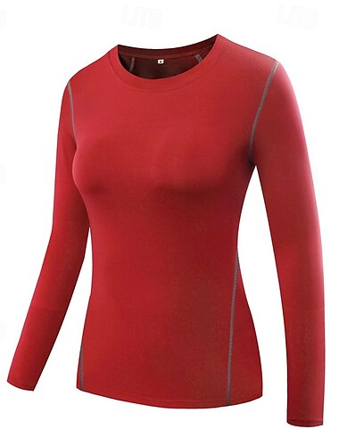  Damen Funktionsshirt Athletisches Hemd Fitnessstudio-Shirt Fitness Shirt Langarm T-Shirt Casual Athlässigkeit Herbst Atmungsaktiv Schnelltrocknend Weich Fitnesstraining Laufen Gehen Sportbekleidung