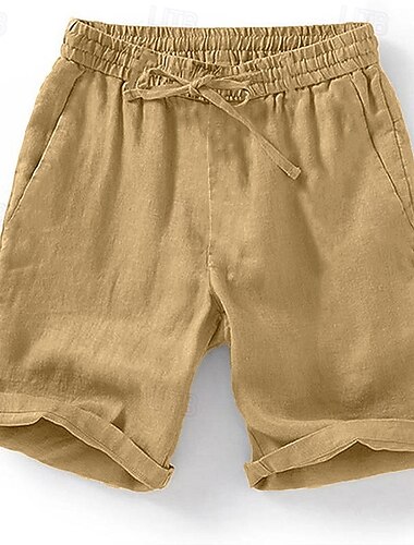  Voor heren Zomer korte broeken Strandshorts Trekkoord Elastische taille Effen Ademend Zacht Korte Casual Dagelijks Feestdagen Streetwear Hawaii blauw Groen Micro-elastisch