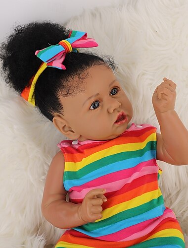  poupées bébé reborn réalistes - poupées bébé fille en silicone de 22,8 pouces avec corps entier en vinyle poupées lestées réalistes pour nouveau-nés de 3 ans et plus cadeau