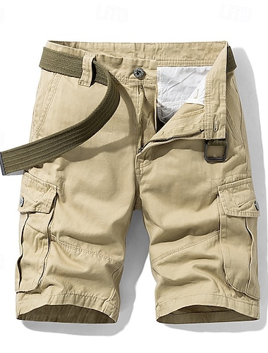  Voor heren Cargoshorts Korte broek Zomer korte broeken Meerdere zakken Button-omlaag Flap zak Effen Comfort Draagbaar Knielengte Buiten Urheilu Dagelijks Modieus Casual Zwart blauw