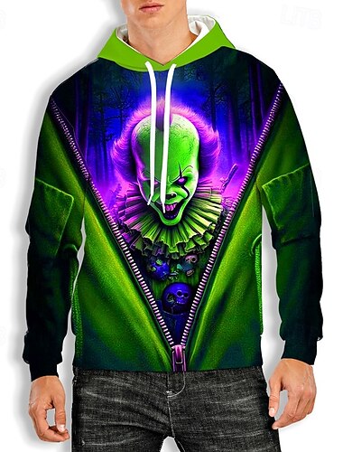  esso Pagliaccio Pagliaccio Assassino Felpa con cappuccio Pullover Halloween 3D Grafica Per Da coppia Per uomo Per donna Per adulto Halloween Carnevale Mascherata Stampa 3D Feste Casual / quotidiano