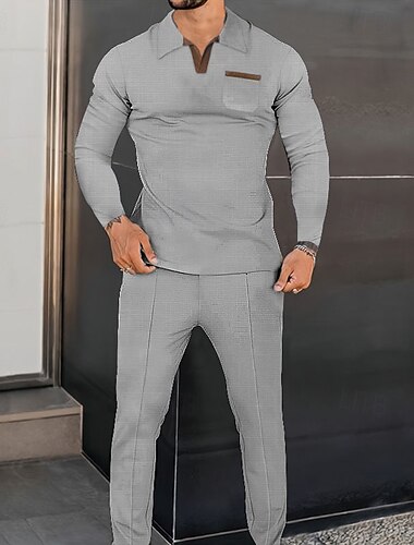  Herren Sweatshirt Pullover Trainingsanzug Jogginganzug Schwarz Königsblau Khaki Grau Kargen Glatt 2 teilig Sport & Natur Täglich Festtage Strassenmode Basic Brautkleider schlicht Frühling & Herbst