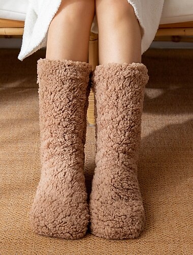  Haussocken Winter Weihnachtssocken für Damen Socken für Damen flauschige Socken Winter Beinwärmer Beinlinge