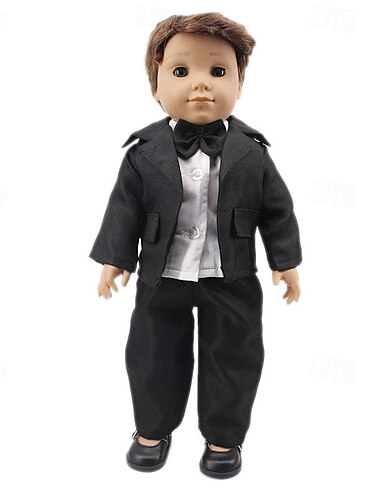  Vêtements et accessoires pour poupée garçon de 18 pouces - Logan 4 pièces 1 ensemble de tenues de poupée, ensemble de costumes quotidiens à la mode pour toutes les poupées de 18 pouces (sans poupée)
