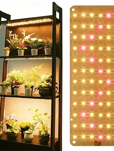  Luz LED para cultivo de plantas, espectro completo, para vivero de interior, panel de luz de cultivo con atenuación temporizada para colorear plantas